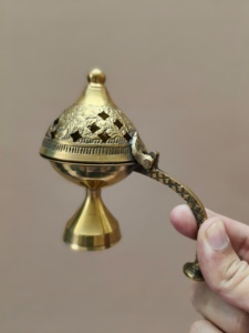 เตาบาโคหรือทองเหลืองทำด้วยมือเครื่องหอมมาบคาร่าทองอาหรับตกแต่งอู๊ดสำหรับขวดรอมฎอนปรับแต่งได้ - Product Image 2