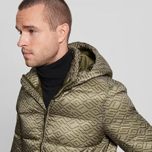 Men's High Street Style Breathable Cotton Filled <b>Puffer</b> <b>Jacket</b> Customised <b>Thin</b> Hooded Collar Long Coated Plus Size Winter Season - Product Image 6