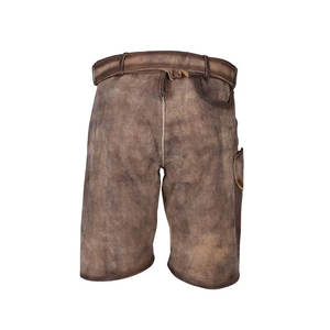 Short décontracté de style allemand pour hommes, coupe ajustée, en cuir de vachette personnalisé du Pakistan, respirant avec poches tissées - Product Image 2
