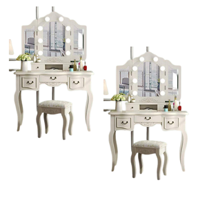 Meubles de chambre à coucher en vente chaude Coiffeuses de maquillage en bois Coiffeuse en bois massif avec miroir Design européen Usine directe - Product Image 4