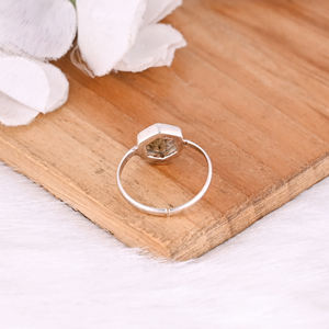 Anillo de Compromiso de Plata de Ley 925 con Labradorita Natural para Mujer, Anillos Ajustables, Regalo de Cumpleaños para Mujer - Product Image 3