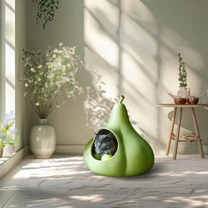 Modern <b>Waterproof</b> Wood & Plastic Pet <b>House</b> Cave Bed for <b>Cats</b> Cozy Solid Pattern Indoor Pet Home Soft Cushion Smart Pet Products - Product Image 3