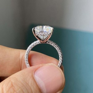 925 Стерлинговое Серебро 18k позолоченное сияющее муассанитовое бриллиантовое обручальное кольцо <span class=keywords><strong>3</strong></span> карата