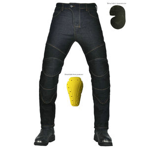 <b>Mens</b> <b>Black</b> Motorcycle Riding <b>Pants</b> Reinforced Knee Hip Protection Safety Comfort Armored Protective Trousers - Product Image 4