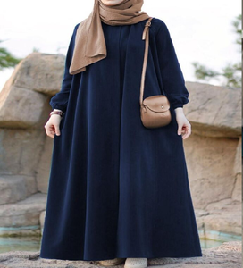 Luxury cream <b>abaya</b> with gold shoulder embroidery. Perfect for events. Available at wholesale prices. - Product Image 2