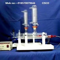 Unidad de Destilación de Doble Vidrio, Equipo Educativo para Experimentos de Laboratorio, Marca CISCO, Modelo CISCO-1819, No Eléctrico, Transparente