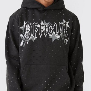 Survêtement unisexe en molleton 100% coton léger avec impression sérigraphique vintage d'hiver et strass, logo personnalisé - Product Image 6