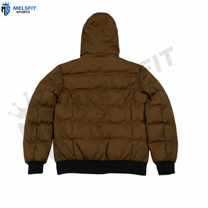 High Quality Custom OEM Coated Stand Collar Hooded Puffer <b>Jacket</b> <b>Men's</b> Winter Casual Custom Logo <b>Letter</b> Windproof Eco-Friendly - Product Image 2
