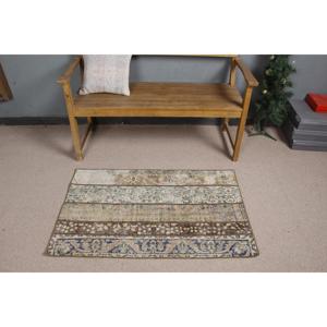 Alfombra de 2.4x3.8 pies, Alfombra Turca Vintage Pequeña, Alfombra de Lana Azul - Product Image 3