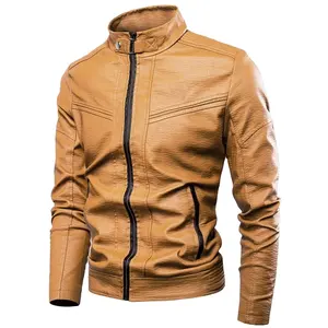 Best Breathable Regular Fit Smooth Outer Wear Latest Design Men Selling Leather Jacket For Men Winter Long Sleeves Jacket