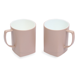 แก้วมักพลาสติกสีเบจไม่แตกขนาด300มล. ทนทานสำหรับเครื่องดื่มร้อนและเย็นไมโครเวฟและเครื่องล้างจานปลอดภัย - Product Image 6