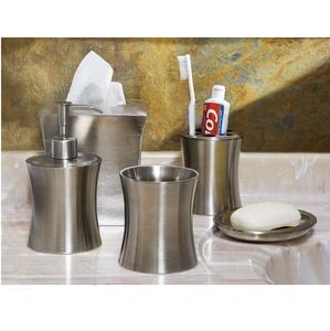 Ensemble de salle de bain en métal de différentes tailles et formes en couleur argentée Ensemble de salle de bain élégant pour la maison Hôtel Salle de bain - Product Image 1