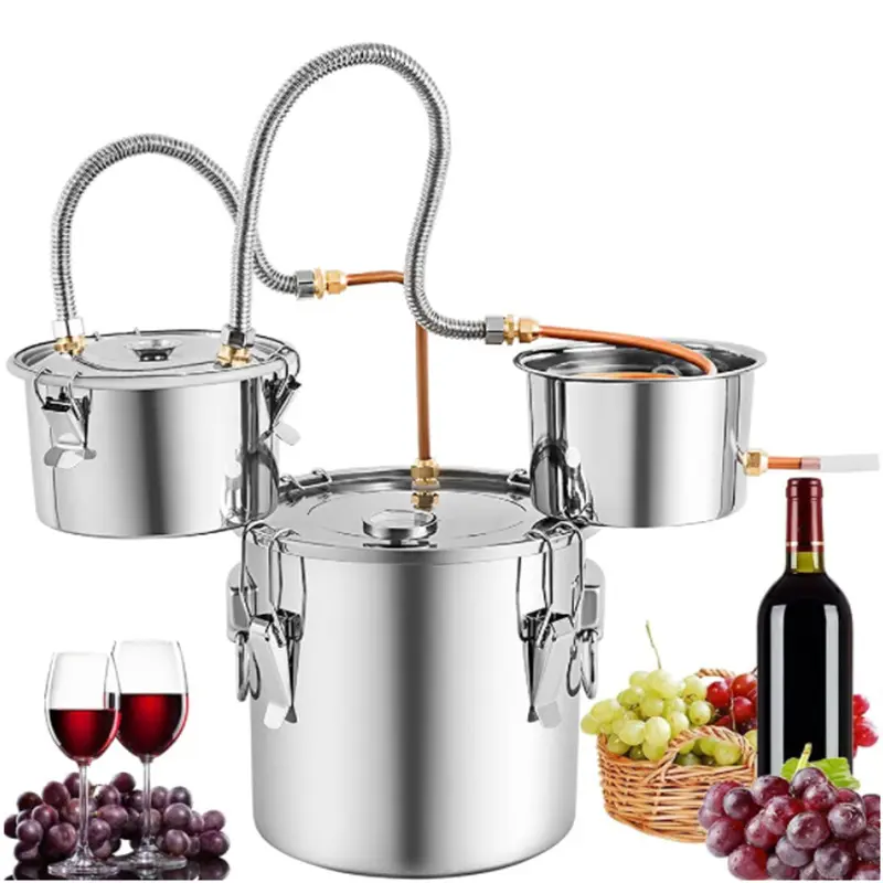 3Gallon /12L Home Brew Kit Moonshine Wine Making Boiler Machine Stainless Steel Water Alcohol Distiller