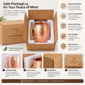 Copper Hammered <b>Mug</b> Belly Cup Vintage Style With Handle <b>Thermal</b> Insulation Party Drinkware - Product Image 4