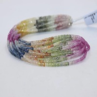 Perles de saphir naturel coloré facettées en rondelles, pierres précieuses multi-coupe rose, certifiées par un tiers, pour la fabrication de bijoux, pierres en vrac Coszcatl