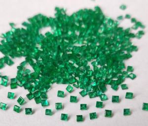 Natural Zambian Emerald Good Color Square 2mm Facetado Calidad superior-Zambian Emerald Square Faceted - Product Image 1