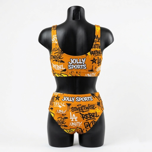 Conjunto de Bikini Premium para Mujer en Tejido de Poliéster y Spandex GSM con Tirantes Verdes y Logotipo Personalizado Bordado en 3D - Product Image 2