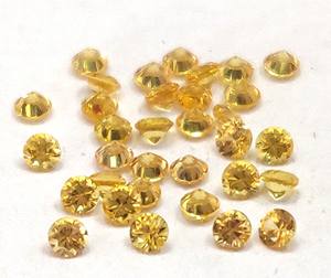 Saphir jaune naturel uniquement chauffé 2.25mm rond brillant coupe à facettes superbe qualité - Product Image 1