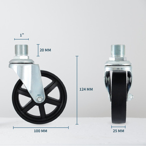 ล้อหมุน4นิ้วล้อเหล็กสังกะสีล้อไนล่อน - Product Image 2