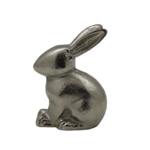 Meilleure vente de sculptures de lapins en aluminium Figurines abstraites Nickel fini pour la maison Salon Sculpture de bureau - Product Image 6