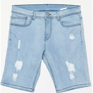 Jorts personnalisés à la mode pour hommes brodés en détresse Baggy Jorts de haute qualité lavés Shorts en jean à double ourlet lavés à l'acide - Product Image 3