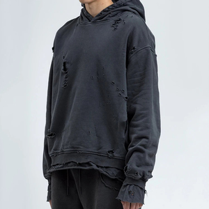 Sudadera con Capucha para Hombre, Estilo Vintage, Desgastada, Talla Grande, Personalizada, de Felpa Francesa, Impermeable, Transpirable, Venta al Por Mayor OEM - Product Image 4