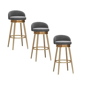 เก้าอี้เหล็กสแตนเลสทรงสูงเก้าอี้บาร์สไตล์โมเดิร์นพร้อมขาตั้ง - Product Image 6