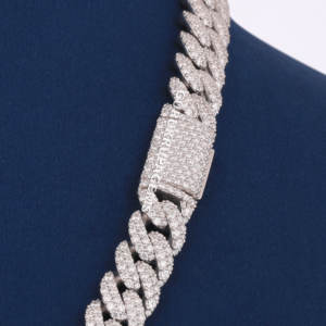Nouvel arrivage VVS Lab Grown Diamond 20mm Iced Out Cuban Link Chain Collier en argent sterling 925 Hip Hop Mens Jewelry - Product Image 5