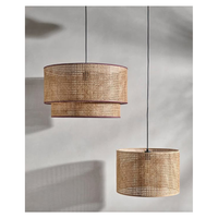Luminaire suspendu moderne, traditionnel et minimaliste, personnalisable, éco-responsable, en rotin tissé à la main, lampe en bambou naturel durable