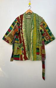 แจ็กเก็ต Kantha โบฮีเมียนโบฮีเมียนทำมือสไตล์โบฮีเมียนตัดผ้าตัดต่อสำหรับฤดูหนาวสไตล์โบฮีเมียน - Product Image 2