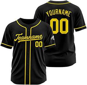 เสื้อกีฬาแบบติดกระดุมสำหรับผู้ชายและผู้หญิงเสื้อเจอร์ซีย์เบสบอลใหม่พร้อมชื่อโลโก้แบบเย็บติด - Product Image 1