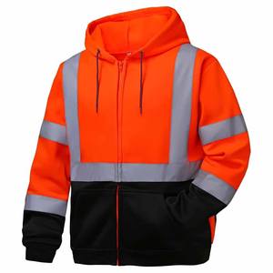 Chaqueta de Alta Visibilidad con Cinta Reflectante para Trabajo, Seguridad y Salud, Construcción, OEM, con Cierre y Botones - Product Image 1