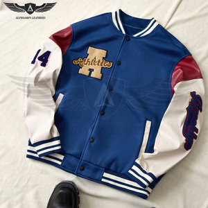 แจ็คเก็ตหนังทีมเบสบอลมหาวิทยาลัยแขนยาวแบบลำลองปักลายสไตล์วินเทจใส่ได้ทุกวัน - Product Image 2