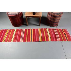 Alfombra turca Vintage de lana roja de 1,5x7,5 pies, área grande Bohemia, patrón de pasillo rectangular de retazos, látex de 10mm de espesor para decoración de habitación - Product Image 3