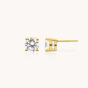 Boucles d'oreilles Ella en or 14 carats avec diamants de laboratoire - Product Image 6
