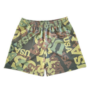 Pantalones cortos de baño ecológicos de alta calidad para hombre, pantalones cortos de playa antiarrugas estampados transpirables con cordón de una sola capa de poliéster 100% - Product Image 6