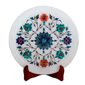 Placas de incrustación de mármol y piedra de último diseño, trabajo de incrustación Floral de estilo indio, disponibles a precio asequible - Product Image 3