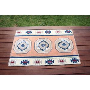 Alfombra Turca de 2.2x3.5 pies, Alfombra de Lana Vintage Azul del Suroeste - Product Image 3