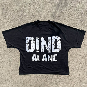 Boxy Fit เสื้อยืดผ้าฝ้าย100% สำหรับผู้ชาย, เสื้อยืดฤดูร้อนพิมพ์ลายสกรีนไซส์ใหญ่ - Product Image 2