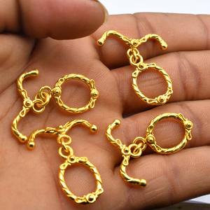 Fermoir à bascule Bali 14X26mm plaqué argent oxydé plaqué cuivre oxydé en argent sterling plaqué or 18 carats fermoir de bijoux B567 - Product Image 2