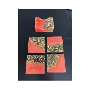 Premium Elegant & Durable Marble Coaster Set Stone Mats & Pads for Drinks Home Decor and <b>Table</b> <b>Protection</b> - Product Image 5