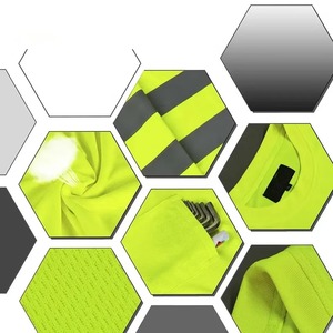 Hi-Vis Safety Polyester Polo <b>Shirt</b> Reflective Fluorescent Yellow Short Sleeve Work Reflective Safety <b>T</b>-<b>Shirts</b> - Product Image 5
