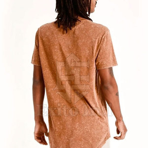 เสื้อยืดผู้ชายสีพื้น ผ้าคอตตอนฟอกสี แห้งเร็ว ระบายอากาศได้ดี ปรับแต่งได้ ใส่สบายในฤดูร้อน ผลิตในประเทศปากีสถาน - Product Image 5