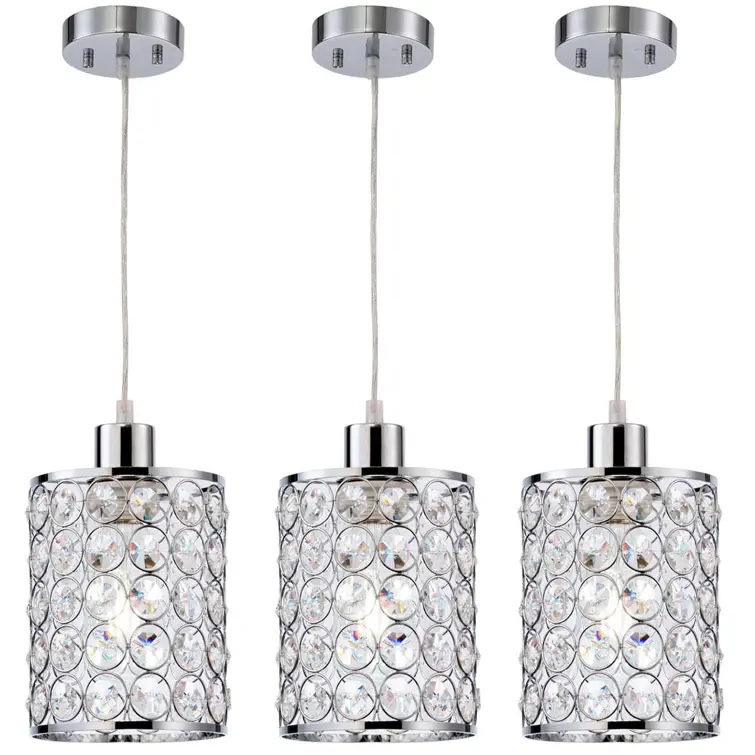 Nouveau lustre lumineux de luxe, lampe suspendue en cristal, plaqué argent, lampe suspendue en métal dans Dom au prix de gros