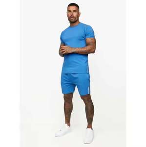 ชุดเสื้อยืดเข้ารูปผ้าคอตตอนคอมบ์สำหรับผู้ชายชุดกางเกงขาสั้นผ้าแห้งเร็วคอลูกเรือระบายอากาศสไตล์ลำลองสำหรับฤดูร้อนฤดูใบไม้ร่วง - Product Image 3