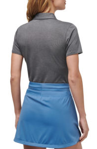 Custom 3D puff printed Logo 6 button Pique fabric Women's Polo T-shirt Solid grey Color Breathable short sleeve Golf womens polo - Product Image 5