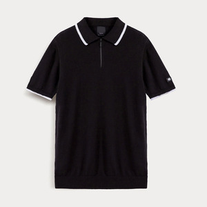 Wholesale Custom Made Men Black Casual Polo <b>T</b> <b>Shirt</b> With Zipper Turn Down <b>Collar</b> And Short Sleeves Men Polo <b>Shirts</b> - Product Image 4