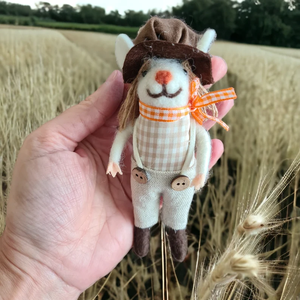 Décor animal feutré, renard avec gland, épouvantail récolte souris et lapin fourrager-ornements d'automne suspendus ou debout confortables - Product Image 4