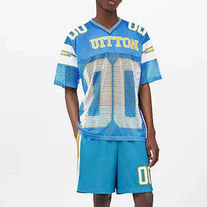 เสื้อผ้ากีฬาผ้าโพลีเอสเตอร์ผ้าเจอร์แบบเรียบสไตล์อเมริกัน - Product Image 3