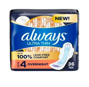 Cheap Always Maxi Overnight <b>Pads</b> with Wings Size 4 Soft Comfortable Extra Heavy Absorbency Leak Guard Bulk Sale - Product Image 4